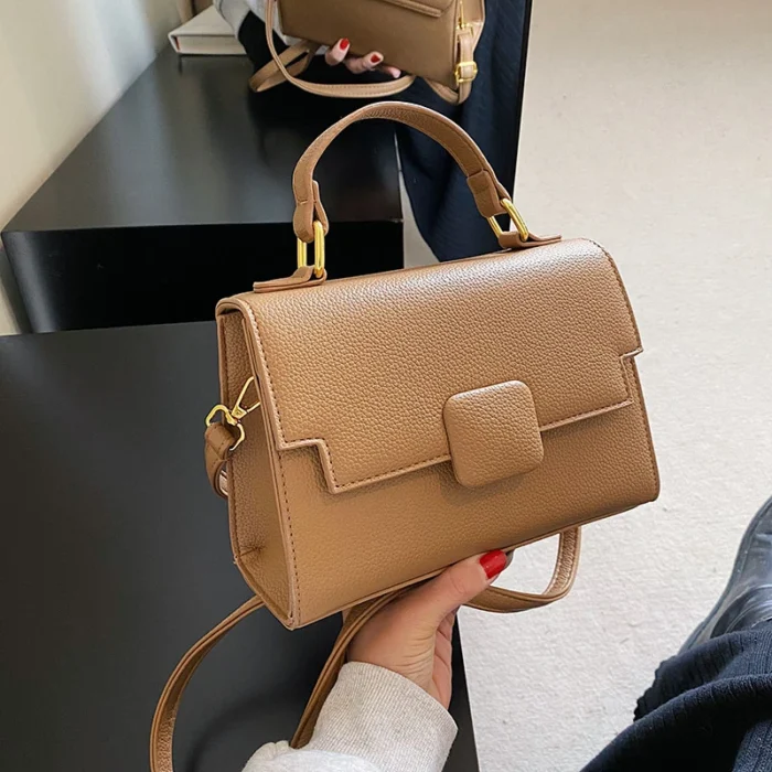 6 Colors Crossbody Bag For Women 2023 Small Handbag PU Leather Hand Bag Ladies Designer Clutch Solid Flap Purse Square Small Bag