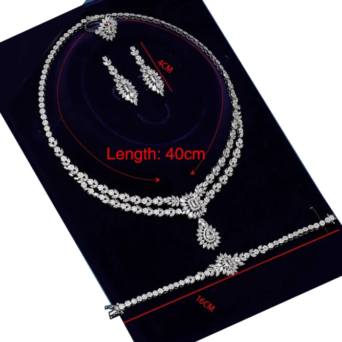 Bride Talk High Quality Jewelry Set 4 PCS Cubic Zirconia Saudi Arabia Bridal Wedding Jewellery Accessories - Image 5