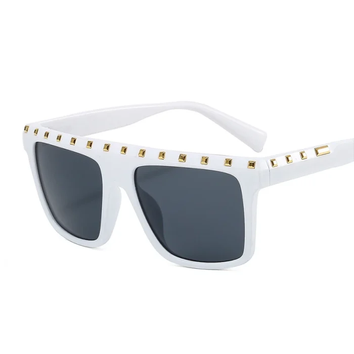 Evove Black Sunglasses Male Women Steampunk Spiked Glasses White Vintage Punk Eyewear - Image 2